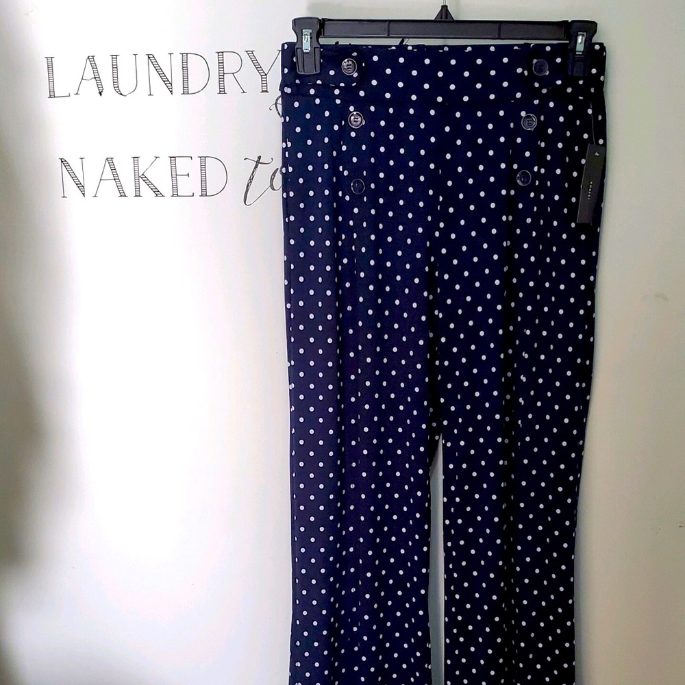 Navy and white dress pants
